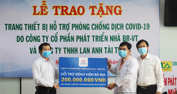 HODECO hỗ trợ Bệnh viện Bà Rịa phòng, chống dịch COVID-19