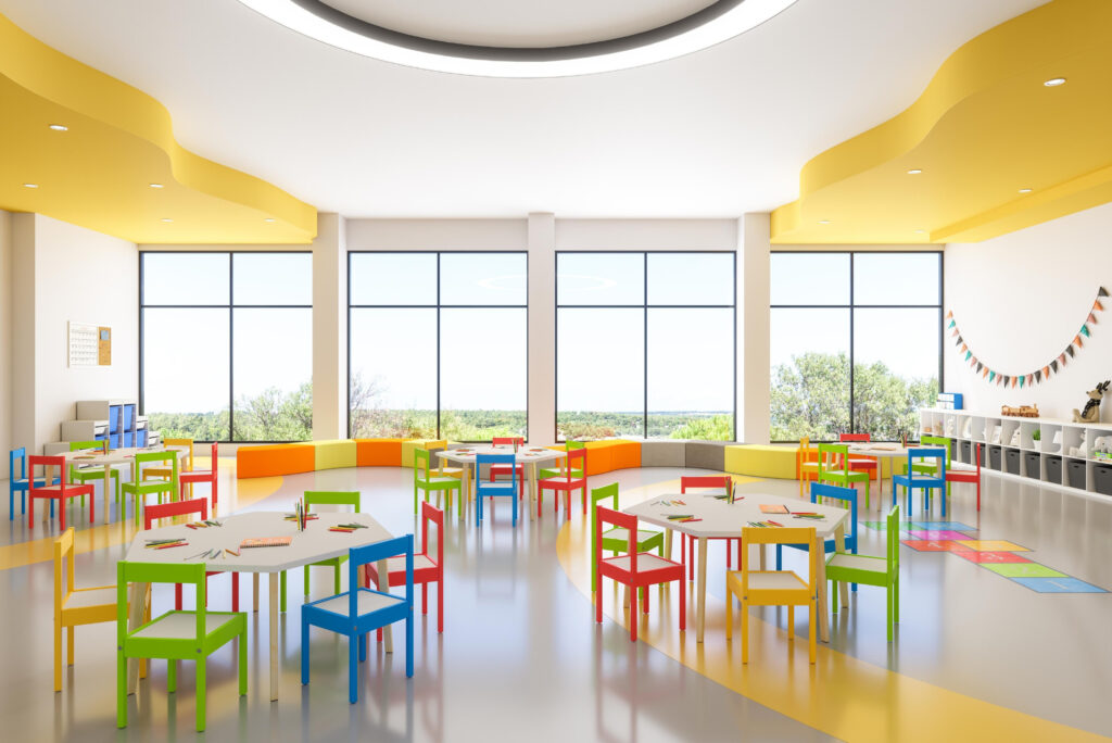 empty classroom. class room of a school without student and teac